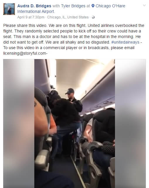 Facebook About The United Express Flight 3411 Incident