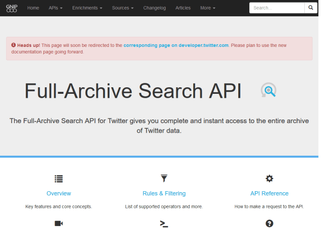 full archive search API