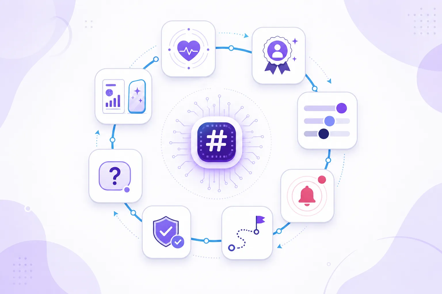 Eight hashtag monitoring tactics arranged as an actionable workflow