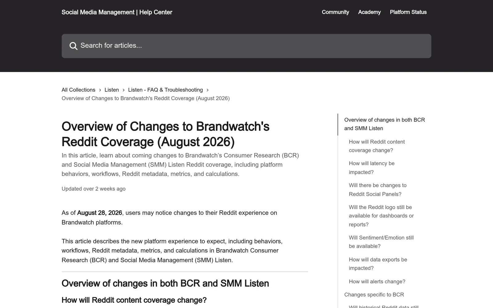 Screenshot of the Brandwatch website homepage