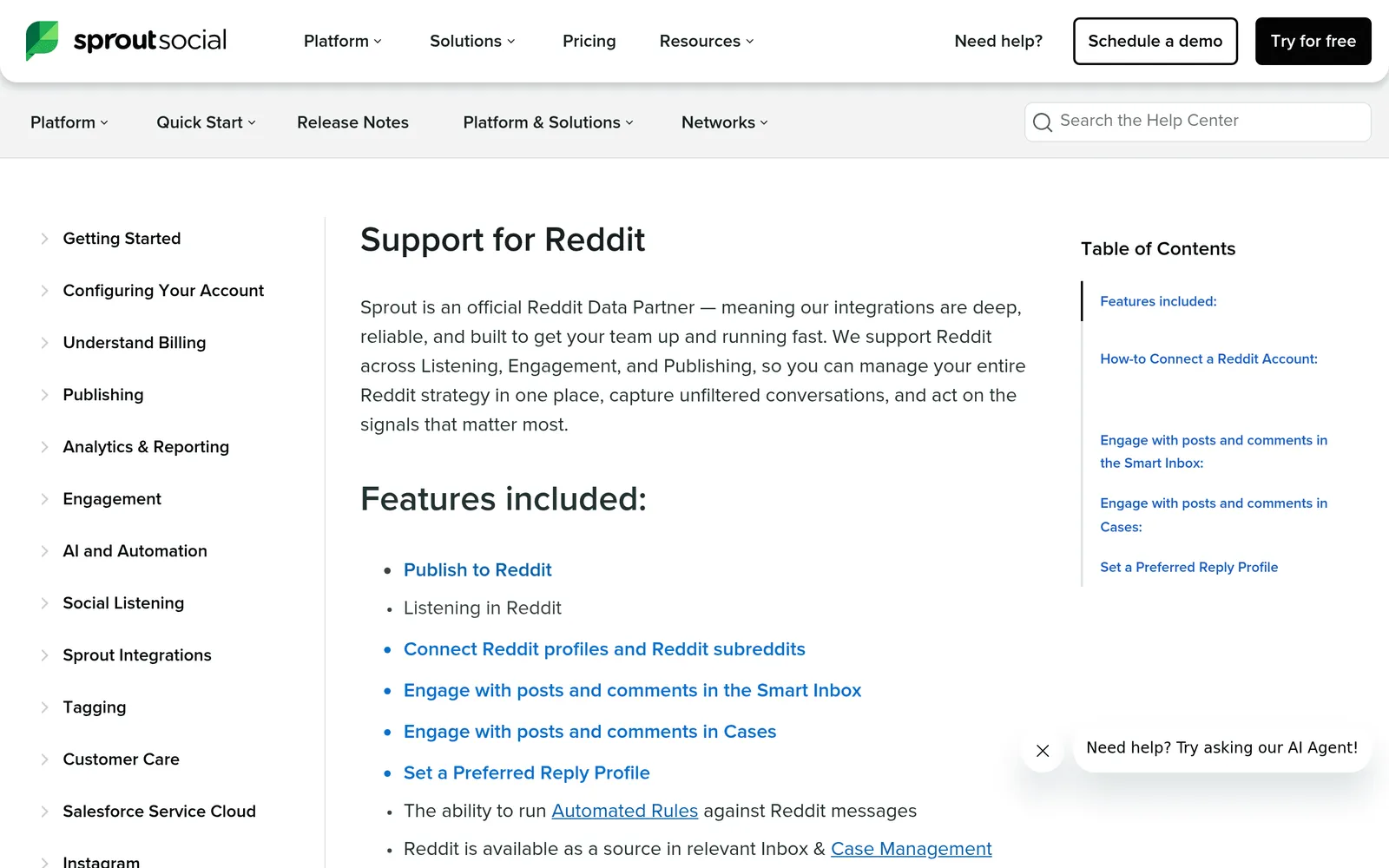 Screenshot of the Sprout Social website homepage