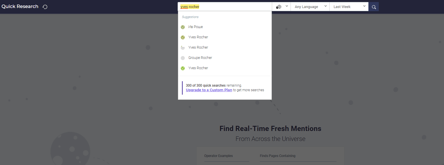 Quick Research Tool BrandMentions